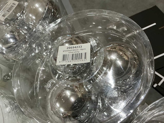 Partij diverse glazen kerstballen 80mm 15/tube (112 tubes) - afbeelding 13 van  20