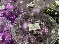Partij diverse glazen kerstballen 80mm 15/tube (112 tubes) - afbeelding 15 van  20