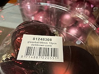 Partij diverse glazen kerstballen 80mm 15/tube (52 tubes) - afbeelding 6 van  7