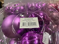 Partij diverse glazen kerstballen 80mm 15/tube (64 tubes) - afbeelding 6 van  11