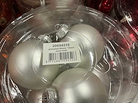 Partij diverse glazen kerstballen 80mm 15/tube (64 tubes) - afbeelding 9 van  11