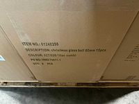 Partij diverse glazen kerstballen 80mm 15/tube (81 tubes) - afbeelding 3 van  9
