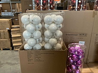 Partij diverse glazen kerstballen 80mm 15/tube (81 tubes) - afbeelding 5 van  9
