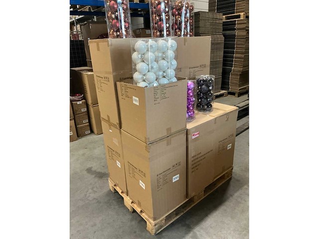 Partij diverse glazen kerstballen 80mm 15/tube (81 tubes) - afbeelding 9 van  9