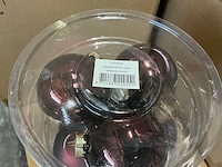 Partij diverse glazen kerstballen 80mm 15/tube (88 tubes) - afbeelding 10 van  12