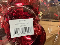 Partij diverse glazen kerstballen 80mm 15/tube (88 tubes) - afbeelding 2 van  12