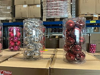 Partij diverse glazen kerstballen 80mm 15/tube (96 tubes) - afbeelding 10 van  17