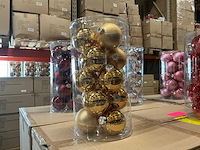 Partij diverse glazen kerstballen 80mm 15/tube (96 tubes) - afbeelding 12 van  17