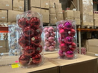 Partij diverse glazen kerstballen 80mm 15/tube (96 tubes) - afbeelding 13 van  17