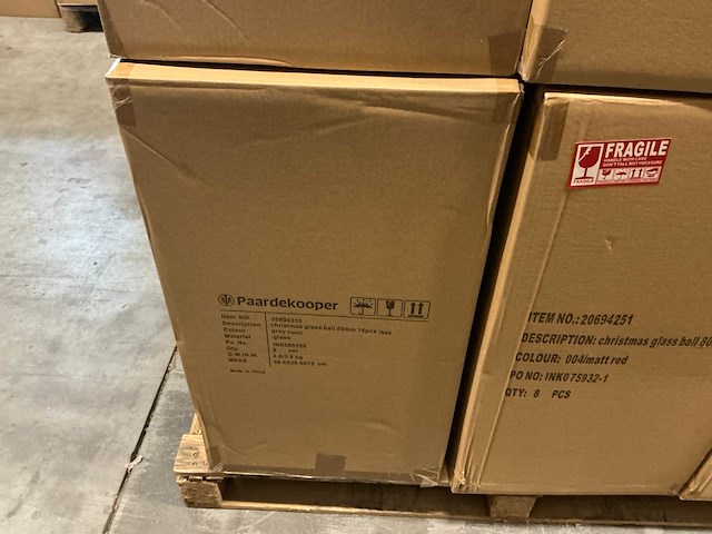 Partij diverse glazen kerstballen 80mm 15/tube (96 tubes) - afbeelding 4 van  11