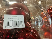Partij diverse glazen kerstballen 80mm 15/tube (96 tubes) - afbeelding 10 van  11