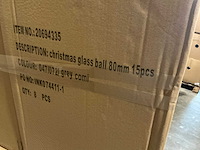 Partij diverse glazen kerstballen 80mm 15/tube (96 tubes) - afbeelding 2 van  18