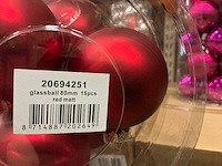 Partij diverse glazen kerstballen 80mm 15/tube (96 tubes) - afbeelding 12 van  20