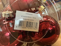 Partij diverse glazen kerstballen 80mm 15/tube (96 tubes) - afbeelding 3 van  8