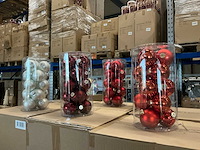 Partij diverse glazen kerstballen 80mm 15/tube (96 tubes) - afbeelding 17 van  20