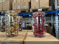 Partij diverse glazen kerstballen 80mm 15/tube (96 tubes) - afbeelding 5 van  16
