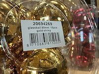 Partij diverse glazen kerstballen 80mm 15/tube (96 tubes) - afbeelding 8 van  16
