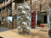 Partij diverse glazen kerstballen 80mm 15/tube (96 tubes) - afbeelding 15 van  16