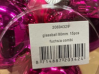 Partij diverse glazen kerstballen 80mm 15/tube (96 tubes) - afbeelding 12 van  20