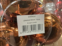 Partij diverse glazen kerstballen 80mm 15/tube (96 tubes) - afbeelding 3 van  11