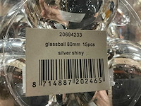 Partij diverse glazen kerstballen 80mm 15/tube (96 tubes) - afbeelding 5 van  11