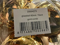 Partij diverse glazen kerstballen 80mm 15/tube (96 tubes) - afbeelding 16 van  20