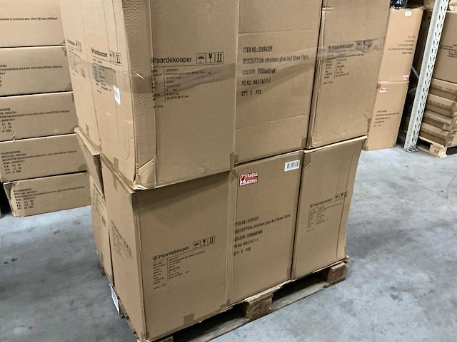 Partij diverse glazen kerstballen 80mm 15/tube (96 tubes) - afbeelding 10 van  11