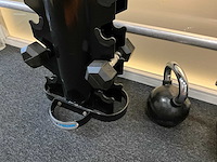 Partij diverse halters, dumbbells en rekken - afbeelding 4 van  5