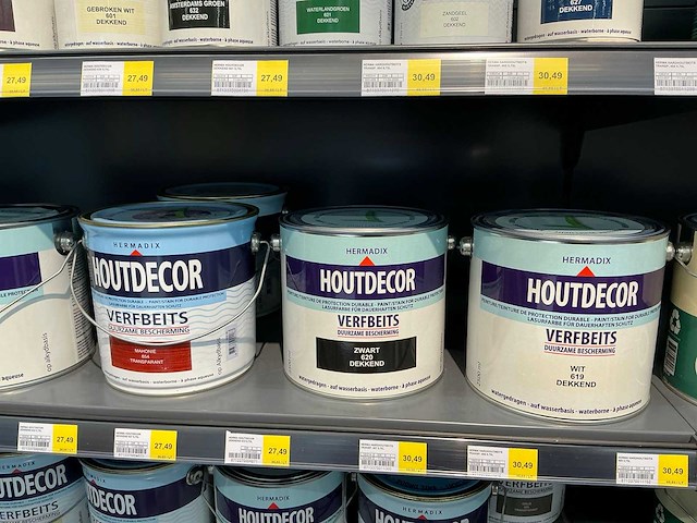 Partij diverse hermadix houtdecor verfbeits (34x) - afbeelding 1 van  1