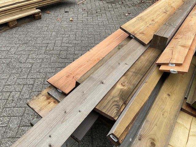 Partij diverse houten planken/balken - afbeelding 7 van  12
