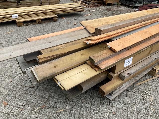 Partij diverse houten planken/balken - afbeelding 6 van  12