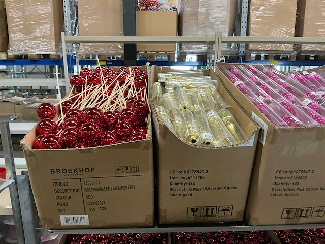 Partij diverse kerstballen op stok/pieken (4500x) - afbeelding 3 van  9