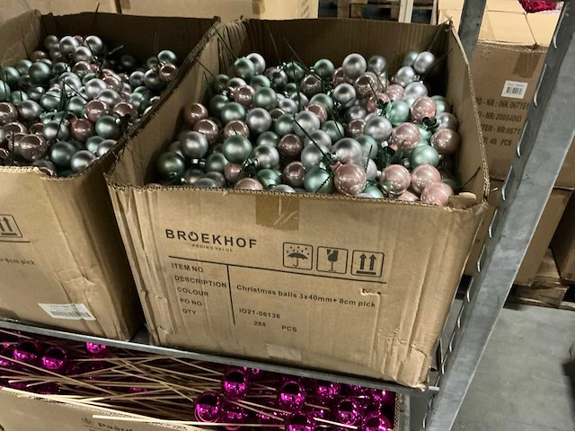 Partij diverse kerstballen op stok/pieken (4500x) - afbeelding 7 van  9