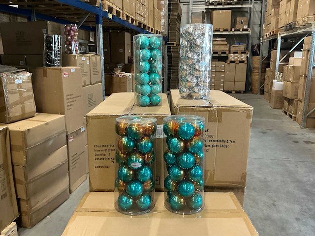 Partij diverse kerstballen unbreakable&seamless 24/tube (96 tubes) - afbeelding 1 van  7