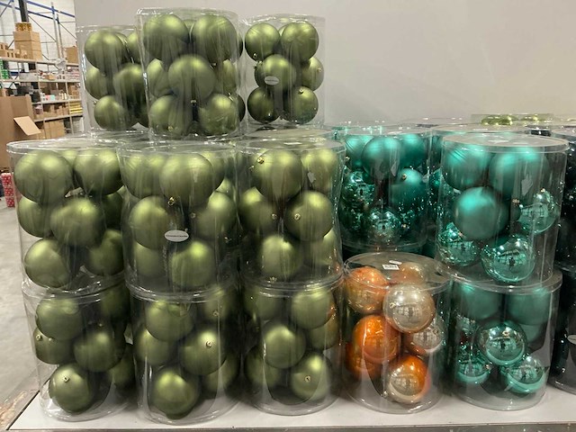 Partij diverse kerstballen unbreakable&seamless d10cm 9/tube (45 tubes) - afbeelding 2 van  9