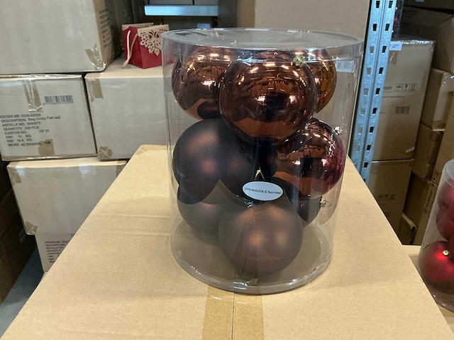 Partij diverse kerstballen unbreakable&seamless d10cm 9/tube (45 tubes) - afbeelding 11 van  11