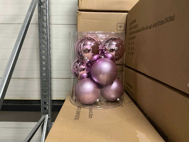 Partij diverse kerstballen unbreakable&seamless d10cm 9/tube (50 tubes) - afbeelding 2 van  3