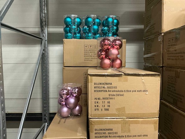 Partij diverse kerstballen unbreakable&seamless d10cm 9/tube (50 tubes) - afbeelding 2 van  7