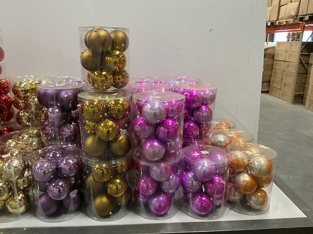 Partij diverse kerstballen unbreakable&seamless d10cm 9/tube (66 tubes) - afbeelding 3 van  15