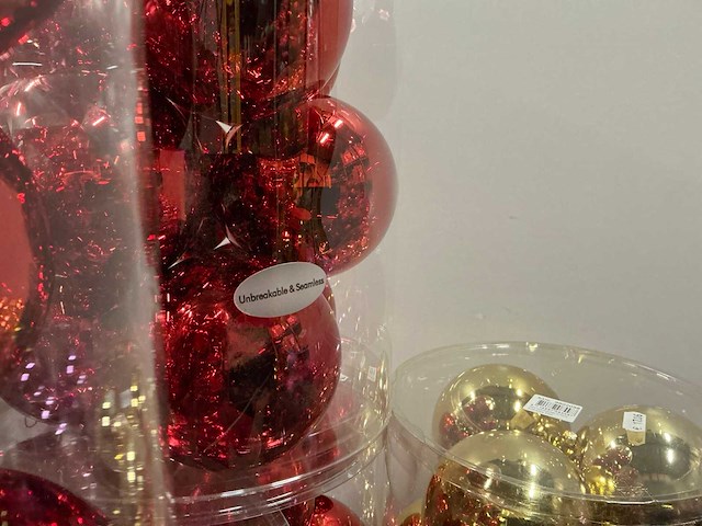 Partij diverse kerstballen unbreakable&seamless d10cm 9/tube (66 tubes) - afbeelding 7 van  15