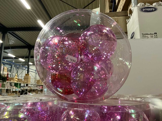 Partij diverse kerstballen unbreakable&seamless d10cm 9/tube (66 tubes) - afbeelding 9 van  15