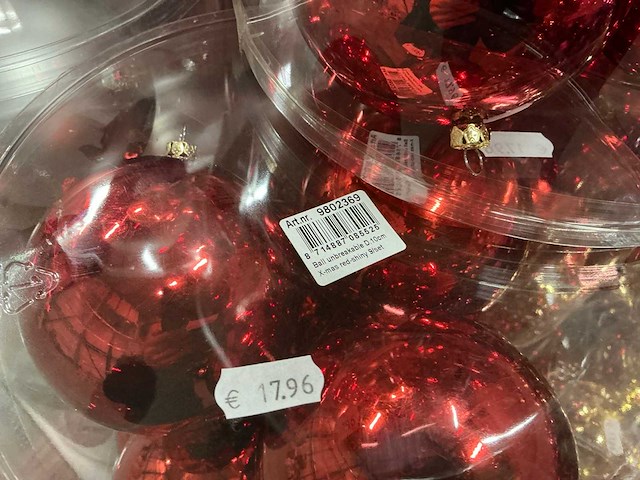 Partij diverse kerstballen unbreakable&seamless d10cm 9/tube (66 tubes) - afbeelding 12 van  15