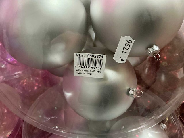 Partij diverse kerstballen unbreakable&seamless d10cm 9/tube (66 tubes) - afbeelding 11 van  11