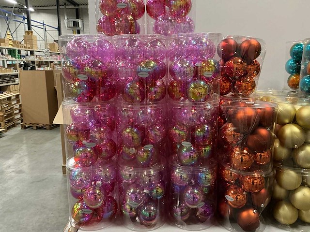 Partij diverse kerstballen unbreakable&seamless d10cm 9/tube (77 tubes) - afbeelding 8 van  15