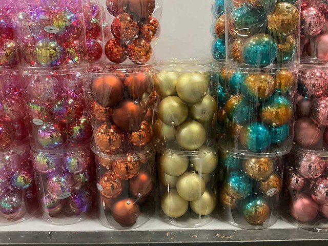 Partij diverse kerstballen unbreakable&seamless d10cm 9/tube (77 tubes) - afbeelding 10 van  15