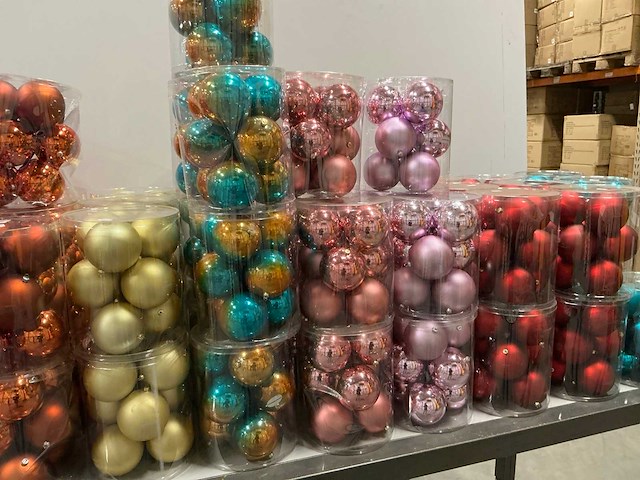 Partij diverse kerstballen unbreakable&seamless d10cm 9/tube (77 tubes) - afbeelding 13 van  15