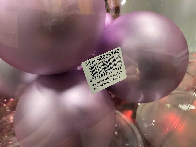 Partij diverse kerstballen unbreakable&seamless d10cm 9/tube (77 tubes) - afbeelding 2 van  11