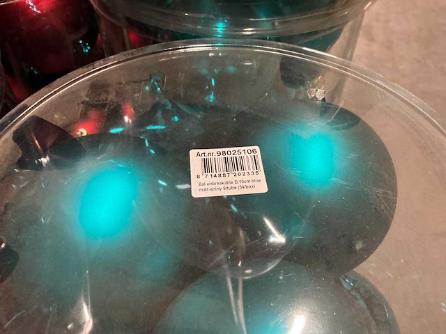 Partij diverse kerstballen unbreakable&seamless d10cm 9/tube (77 tubes) - afbeelding 4 van  11