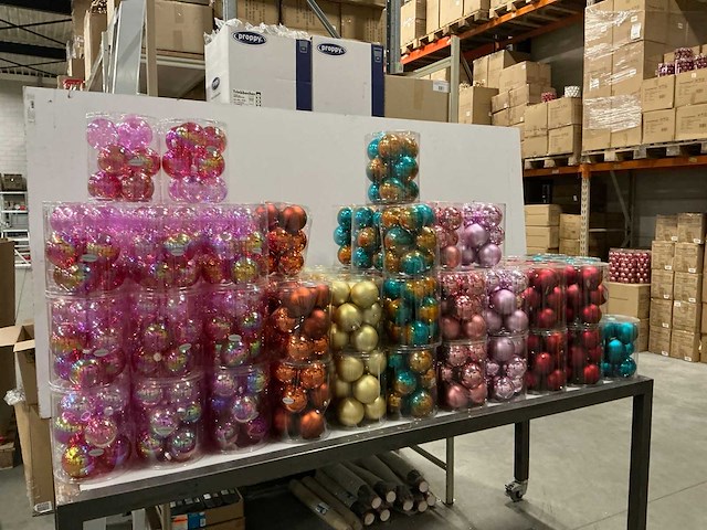 Partij diverse kerstballen unbreakable&seamless d10cm 9/tube (77 tubes) - afbeelding 1 van  11