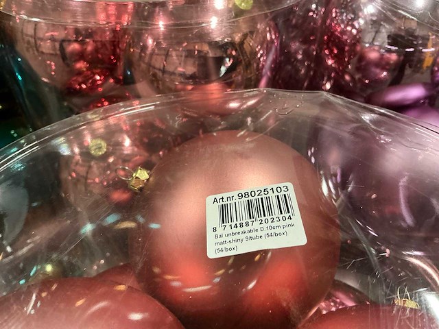 Partij diverse kerstballen unbreakable&seamless d10cm 9/tube (77 tubes) - afbeelding 11 van  11